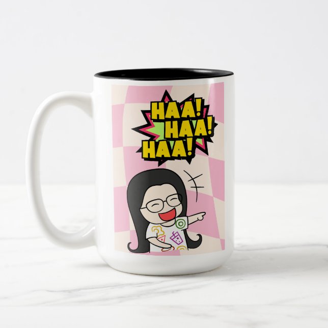 burla girl  Two-Tone coffee mug (Left)