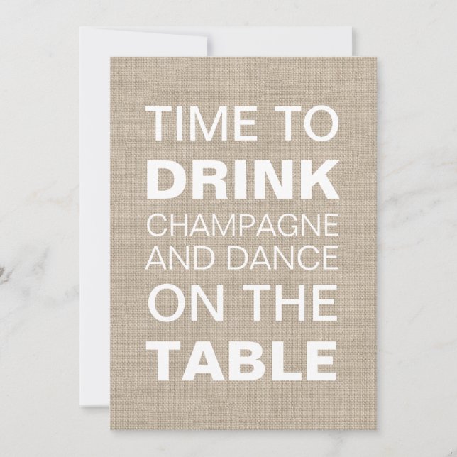 Burlap 21st Birthday Invitation (Front)