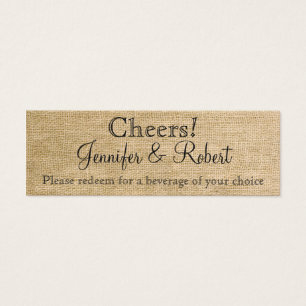 Burlap and Birch Posh Wedding Drink Tickets
