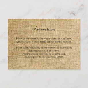 Burlap and Birch Posh Wedding Insert