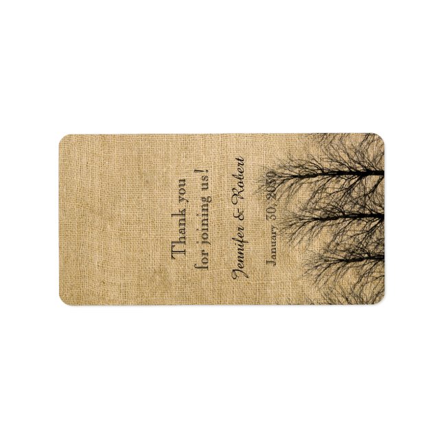 Burlap and Birch Posh Wedding Lip Balm Label (Front)