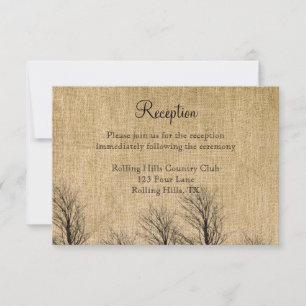 Burlap and Birch Posh Wedding Reception Invitation