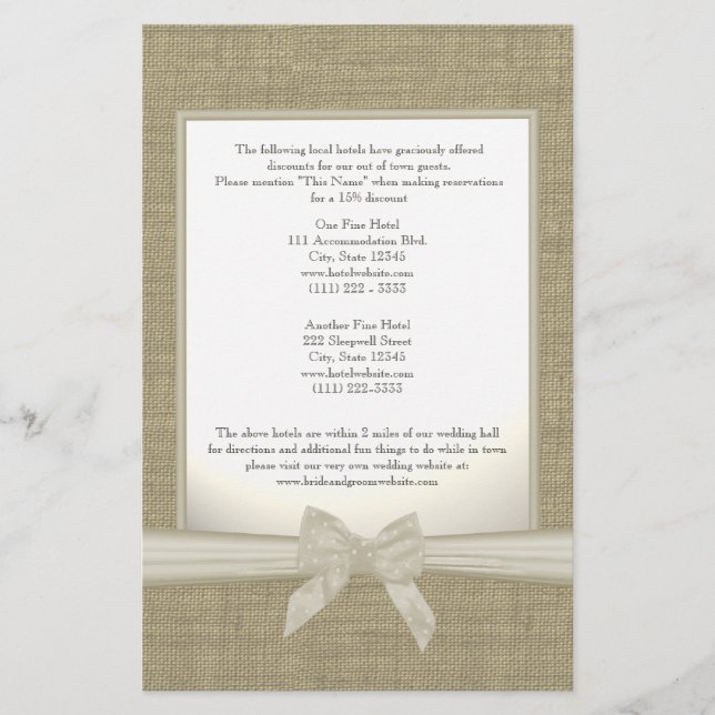 Burlap and Bow Directions (Front)