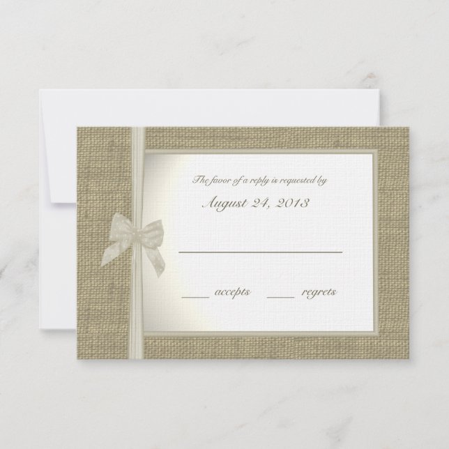 Burlap and Bow Response Card (Front)