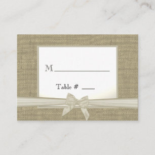 Burlap and Bow Seating Cards