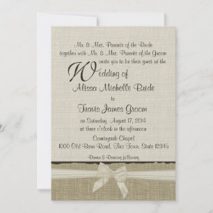 Burlap and Bows Rustic Country Wedding Invitation