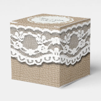 Burlap and Lace Art Favor Box