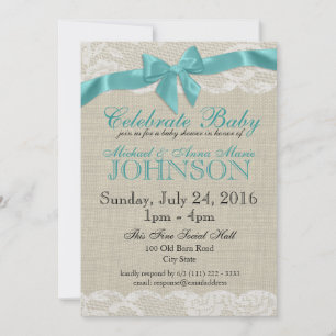 Burlap and Lace Baby Shower Invitation