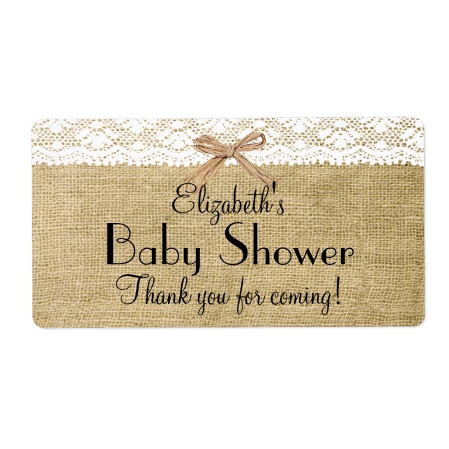 Burlap and Lace Baby Shower-Thank You (Front)