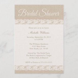 Burlap and Lace Bridal Shower Invitation