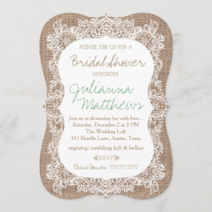 Burlap and Lace Bridal Shower Invitation
