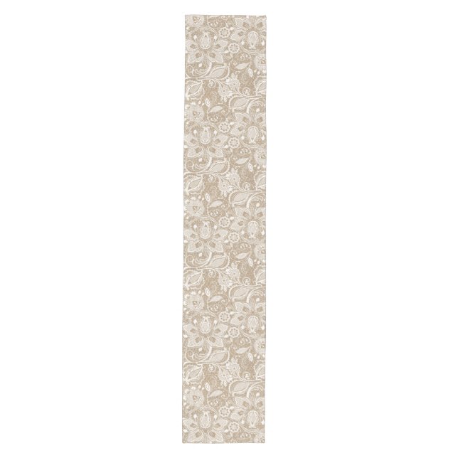 Burlap and Lace Floral Table Runner (Front)