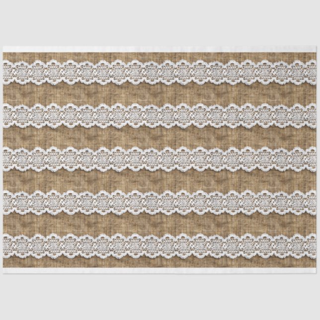 Burlap and Lace Furniture Decoupage Tissue Paper (Front)