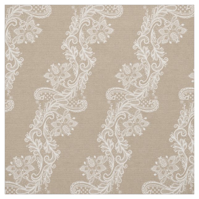 Burlap and Lace Romantic Shabby Chic Fabric 2 (Swatch)