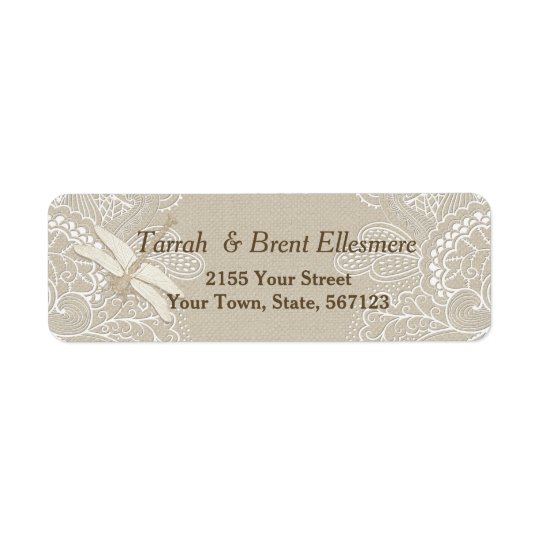 Burlap and Lace Rustic - Address Label Slim