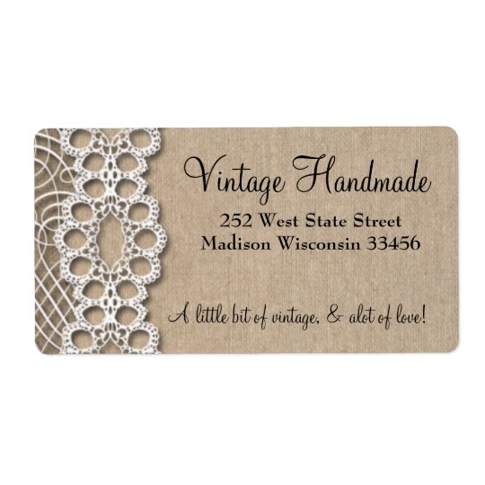 Burlap and Lace Rustic Address Labels