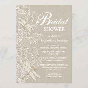 Burlap and Lace Rustic Bridal Shower Invitation