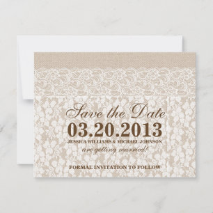Burlap and Lace Save the Date