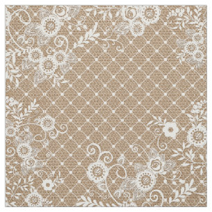 Burlap and Lace Shabby Chic Fabric