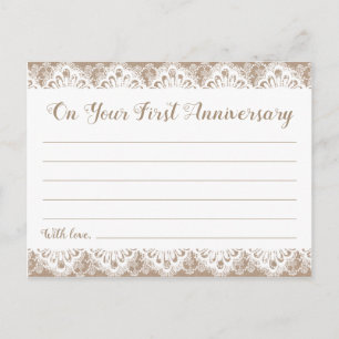 Burlap and Lace Time Capsule Cards, Rustic Postcard