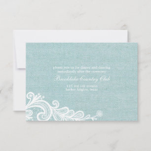 Burlap and Lace Wedding Reception Card