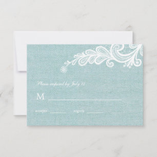 Burlap and Lace Wedding RSVP Response