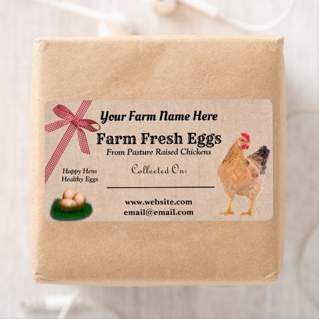 Burlap and Plaid Farm Fresh Chicken Eggs (Insitu)