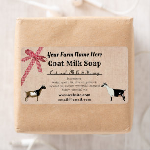 Burlap and Plaid Goat Milk Soap Label