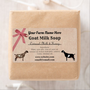 Burlap and Plaid Goat Milk Soap Label - Nubian