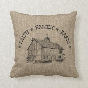 Burlap Barn Cushion