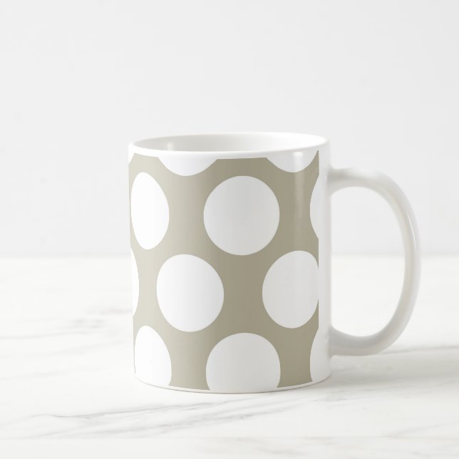 Burlap Beige Polkadot Coffee Mug (Right)