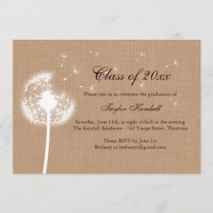 Burlap Best Wishes Graduation Invitation