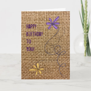 Burlap Birthday Card