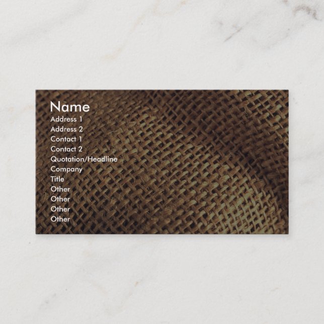 Burlap Business Card (Front)