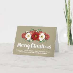 Burlap Christmas Sister & Brother in Law Holiday Card