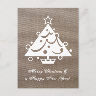 Burlap Christmas tree postcards
