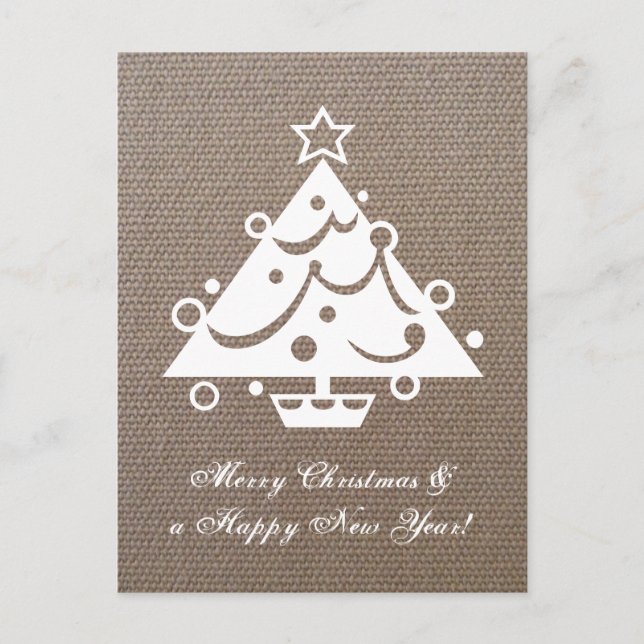 Burlap Christmas tree postcards (Front)