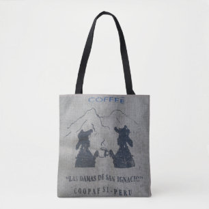BURLAP COFFEE BAG PURSE TOTE PERU