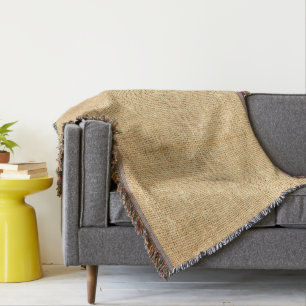 Burlap Coffee Sack Throw Blanket