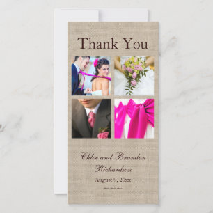 Burlap Collage Thank You Photo Card