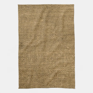 Burlap Country Rustic Print Kitchen Dish Towel
