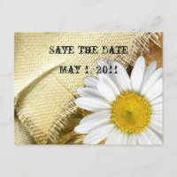 Burlap Daisy Save the Date