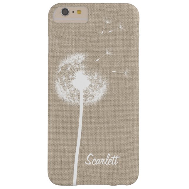 Burlap Dandelion Monogrammed iPhone 6/6s Plus Case (Back)