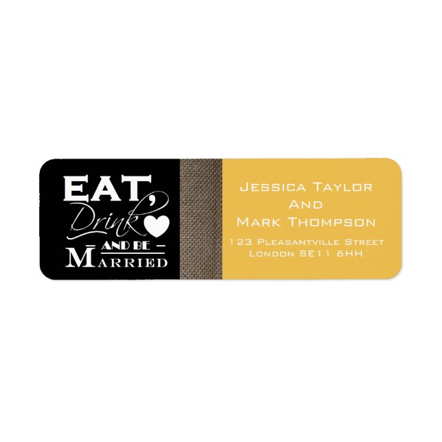 Burlap Eat Drink And Be Married Wedding (Front)