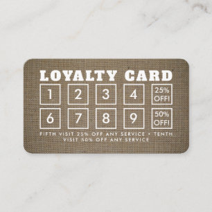 Burlap Effect - Loyalty Card