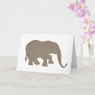 Burlap Elephant Card