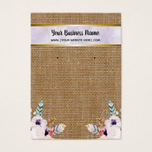 Burlap Flowers Boho Earring Display Cards