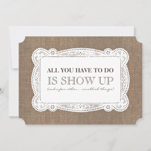 Burlap Funny Bridesmaid / Maid of Honour Proposal Invitation (Front)