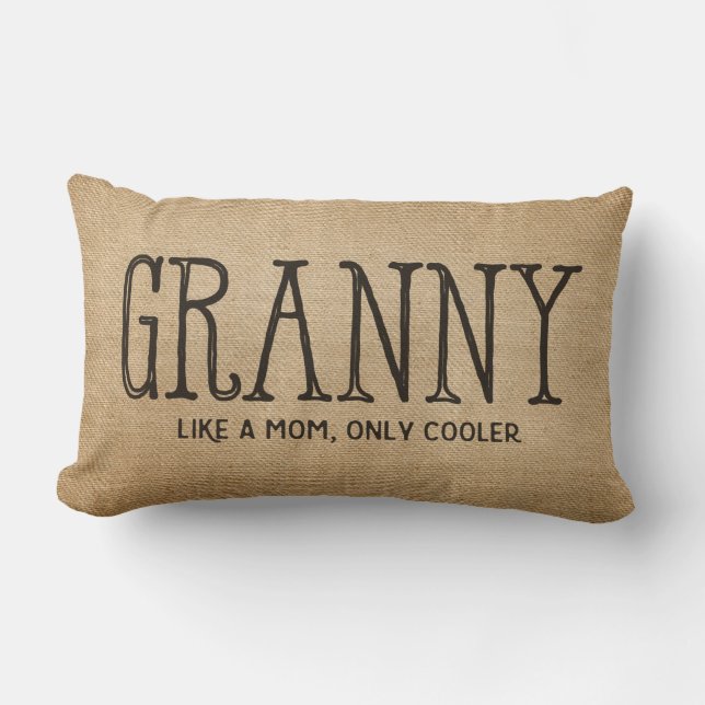 Burlap Granny Like a Mum only Cooler Lumbar Cushion (Front)