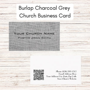 Burlap Grunge Grey Church Pastor Business Card